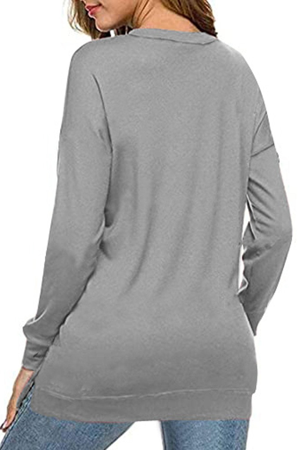 Khaki Crew Neck Long Sleeve Sweatshirt